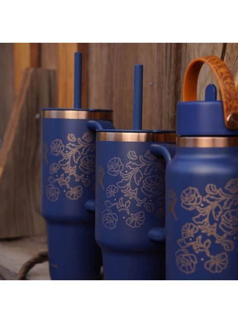 Butelka termiczna ze słomką Hydro Flask Wide Mouth Straw Cap 946 ml - western dark blue