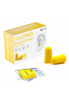 Stopery jednorazowe piankowe HASPRO MULTIPACK 10 par - yellow