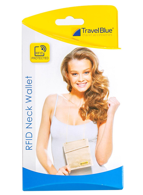 Portfel na szyję Travel Blue RFID Blocking Slimline Neck Wallet - beige