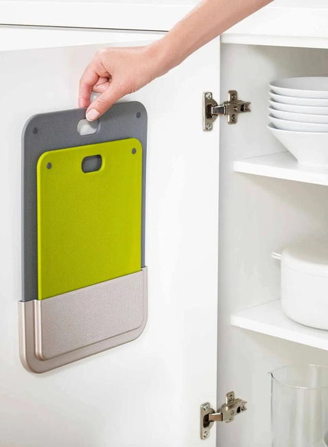 Dwie deski do krojenia z uchwytem Joseph Joseph DoorStore™ - grey 