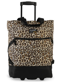 Torba na kółkach / wózek Punta Wheel Print - black / dark brown