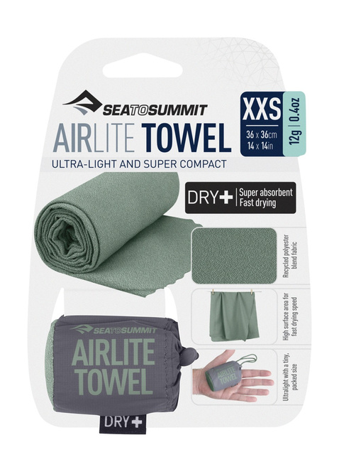 Ręcznik Sea to Summit Airlite Towel  XXS - sage green