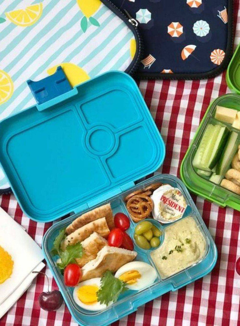 Lunchbox pojemnik na śniadanie XL Yumbox Tapas 4 - antibes blue / zodiac tray