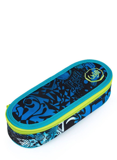 Piórnik młodzieżowy Topgal ETUE - niebiesko-zielone graffiti