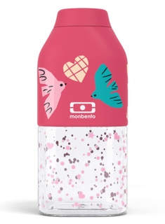 Butelka na wodę Monbento MB Positive S 330 ml - pink / birds