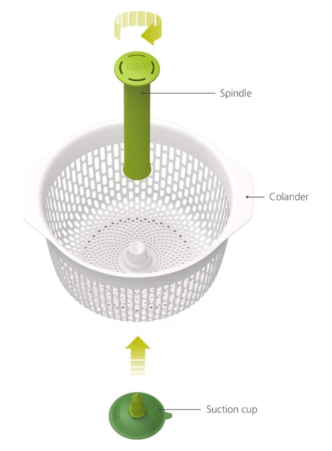 Sitko obrotowe Joseph Joseph Spindola™ In-sink Salad-spinning Colander - green