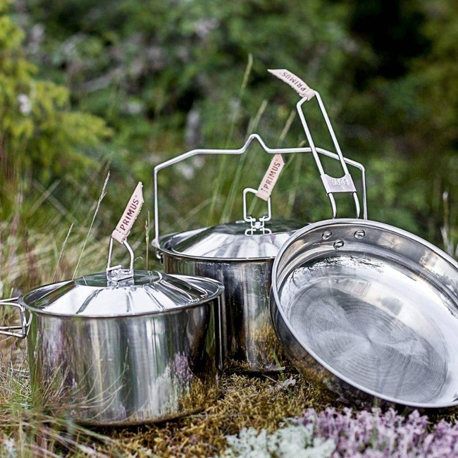Zestaw naczyń turystycznych CampFire L Cookset Primus - stal nierdzewna