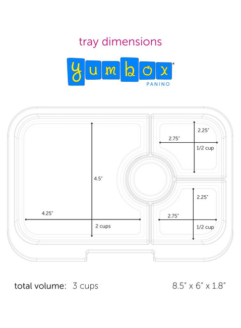 Średni prostokątny lunchbox Yumbox Panino - surf blue / shark