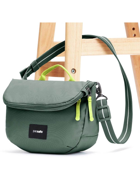 Torba antykradzieżowa z klapą Pacsafe GO Saddle Crossbody - spruce green