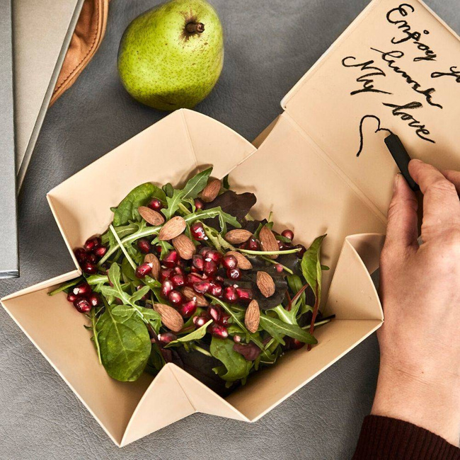 No.02 lunchbox składany z opaską Uhmm - mocca / black