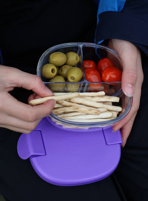 3-komorowa miska na przekąski Yumbox Snack Bowl  - navy blue