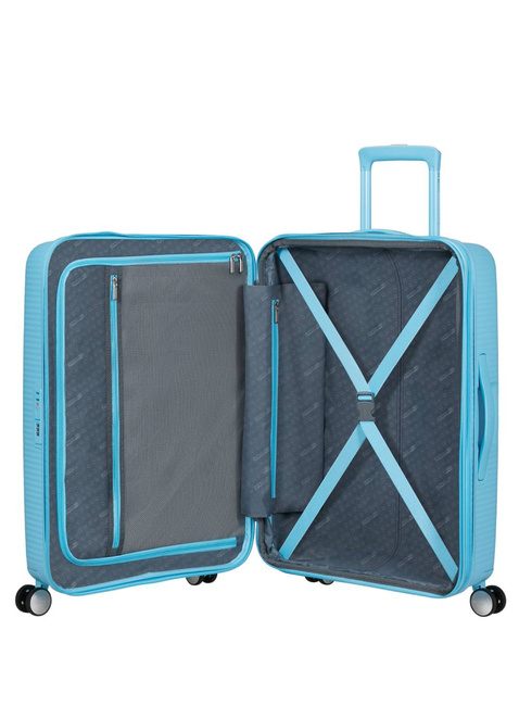 Walizka średnia American Tourister Soundbox EXP - blueberry fizz