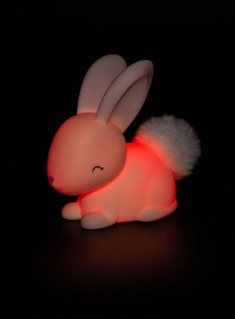 Mini lampka nocna na baterie Dhink Króliczek z puszystym ogonkiem