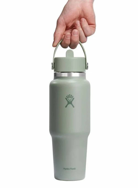Butelka termiczna ze słomką Hydro Flask Wide Mouth Travel Bottle 946 ml - tonal agave