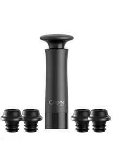 Pompka próżniowa z 4 korkami Cheer Moda Treeplet - black