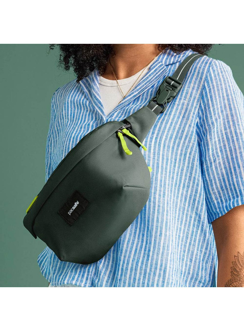 Torba biodrowa antykradzieżowa Pacsafe Go Sling - spruce green