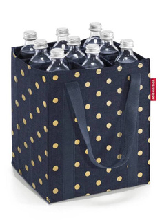 Torba na butelki z przegrodami Reisenthel Bottlebag - metallic dots blue