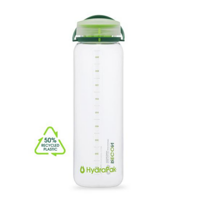 Butelka na wodę / bidon HydraPak RECON™ 1 l - clear / evergreen & lime