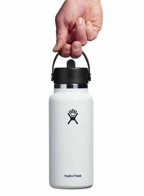 Butelka termiczna ze słomką Hydro Flask Wide Mouth Straw Cap 946 ml - white