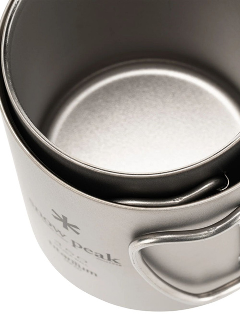 Izolowany kubek tytanowy Snow Peak Ti -Double 450 Mug- silver