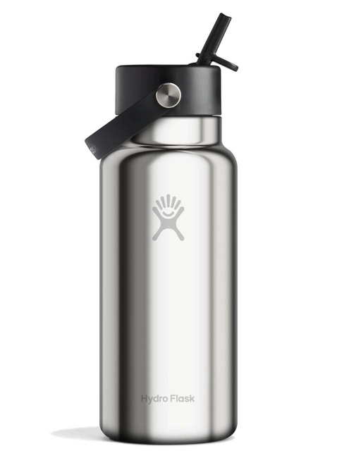 Butelka termiczna ze słomką Hydro Flask Wide Mouth Straw Cap 946 ml - silver