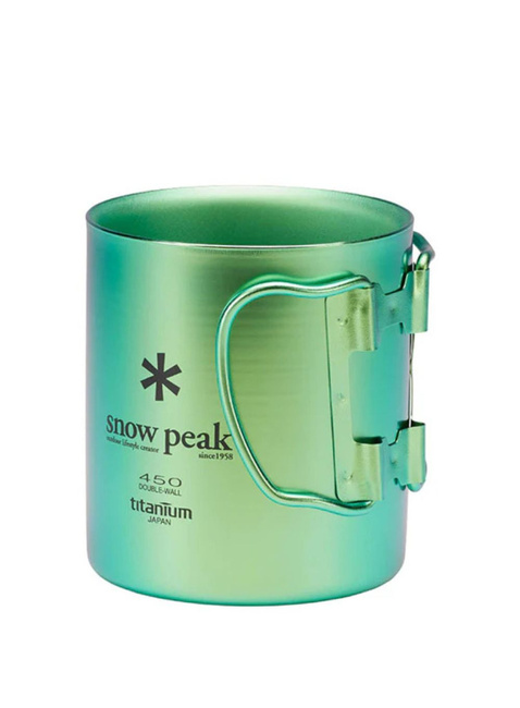 Kubek tytanowy izolowany Snow Peak Ti-Double 450 Anodized Mug - green