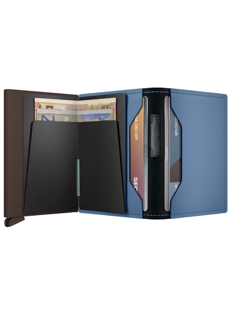 Portfel kieszonkowy RFID Secrid Bandwallet Matte - steel blue / brown