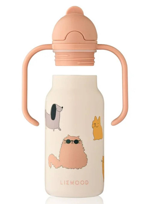 Butelka termiczna Liewood Kimmie Printed Bottle 250 ml - cats and dogs / sandy