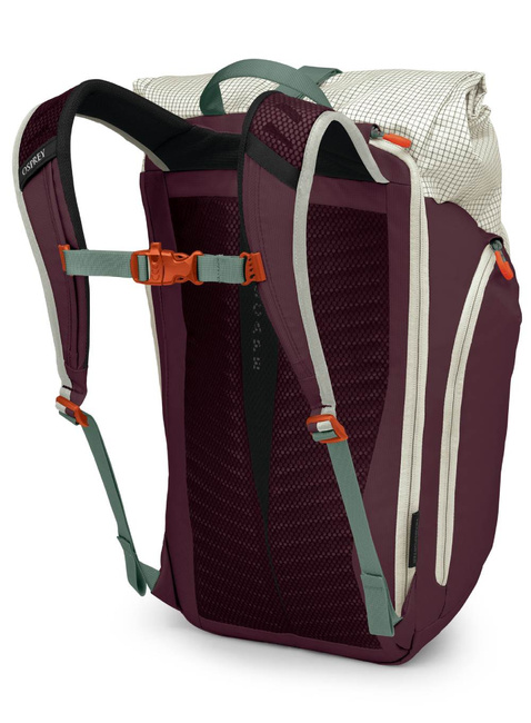 Miejski plecak Osprey Transporter Roll Top Pack - mystery white / moody burgundy
