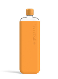 Wielorazowa butelka na wodę Memobottle Original Slim 450 ml - mandarin
