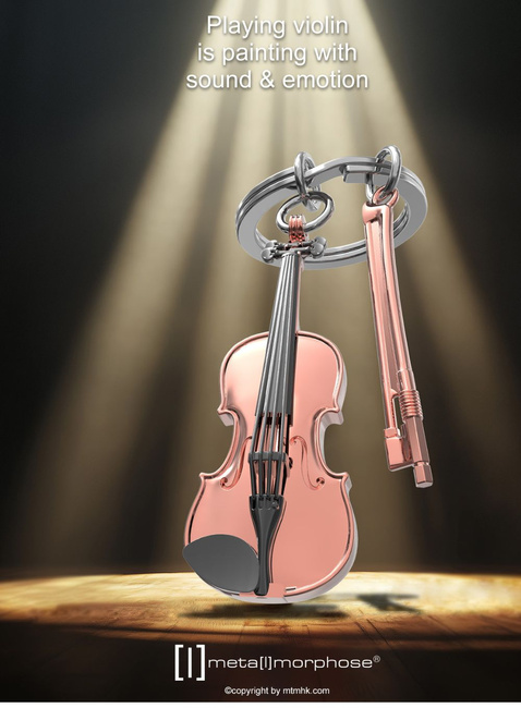 Brelok do kluczy torebki Metalmorphose - skrzypce i smyczek