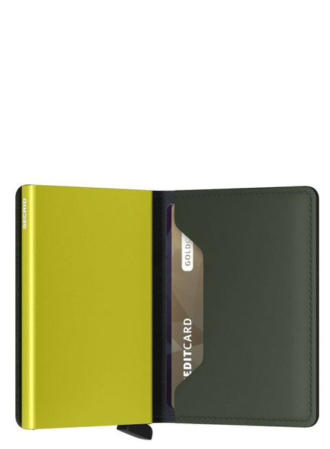 Portfel ochrona RFID Secrid Slimwallet Matte - green / lime
