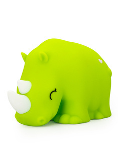 Silikonowa lampka nocna na baterie Dhink Nosorożec - zielony