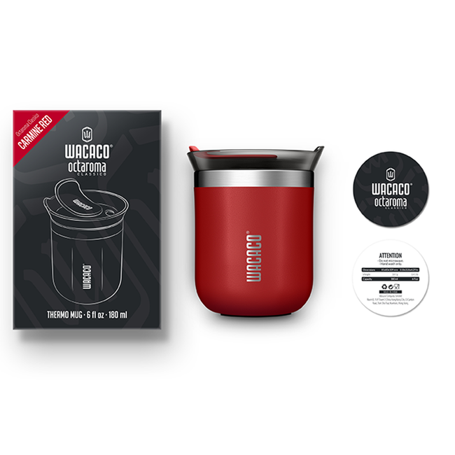 Kubek termiczny mały Wacaco Octaroma Classico 0,18 l - carmine red