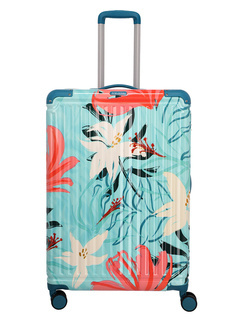 Walizka twarda duża Travelite Cruise L Print - turquoise lily