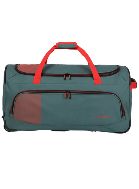 Torba podróżna na kółkach Travelite Basics - green / orange