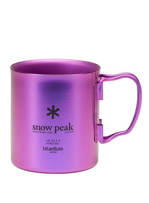 Kubek tytanowy izolowany Snow Peak Ti-Double 450 Anodized Mug - purple