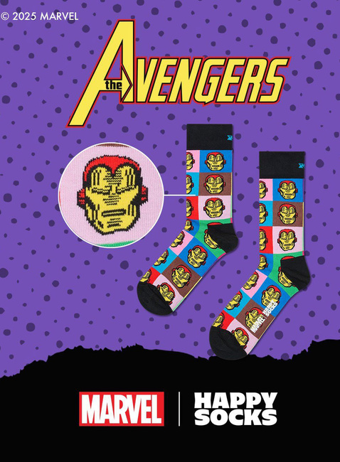 Skarpety Happy Socks MARVEL™ Avengers - black / Iron Man