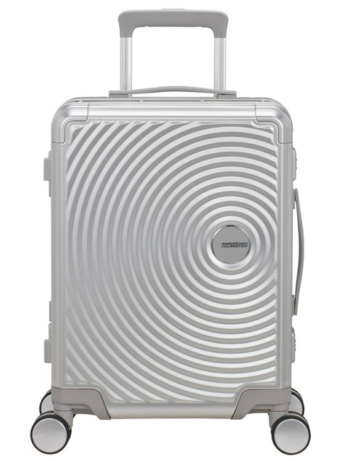 Walizka mała American Tourister Soundbox Alu - silver