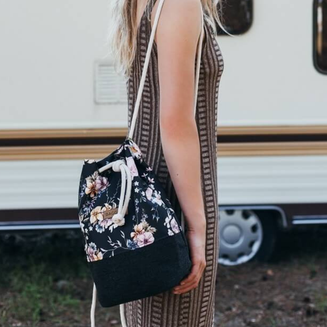 Plecak worek Len XL Baggage - english roses grey