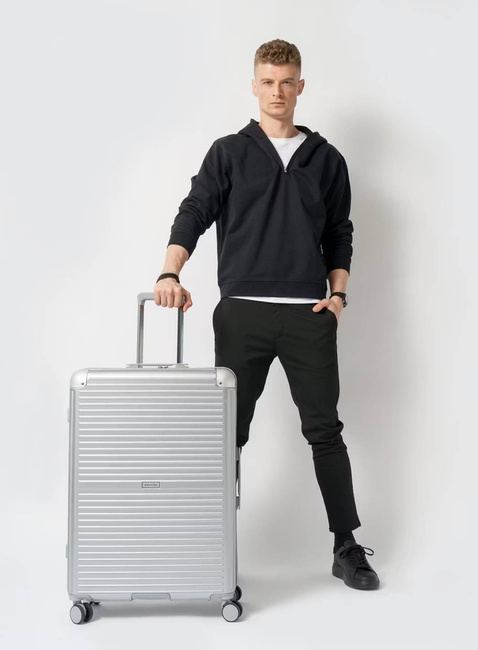 Walizka duża Puccini Dallas - srebrny