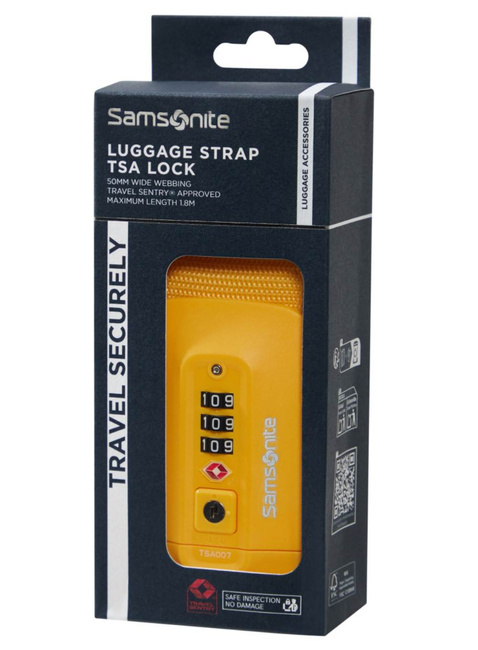 Pas do bagażu Samsonite Ta Revolution Luggage Strap TSA Lock - yellow