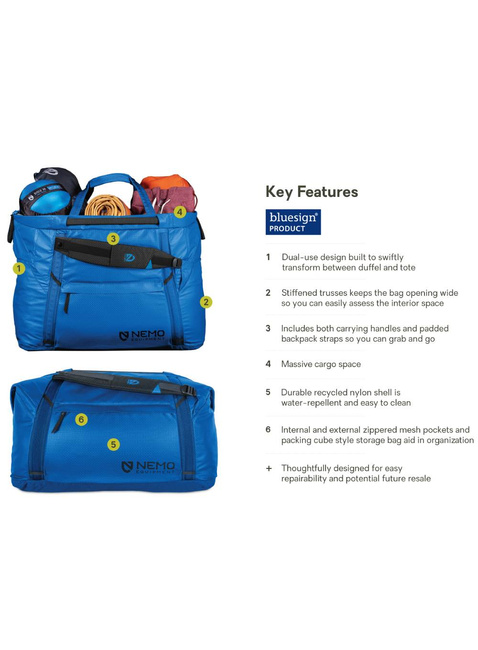 Plecak / torba podróżna Nemo Double Haul Convertible Duffel 70 l - lake