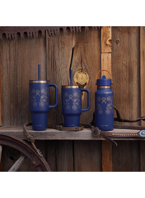 Butelka termiczna ze słomką Hydro Flask Wide Mouth Straw Cap 946 ml - western dark blue