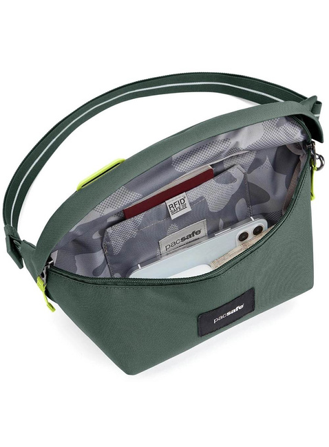 Torba biodrowa antykradzieżowa Pacsafe Go Sling - spruce green