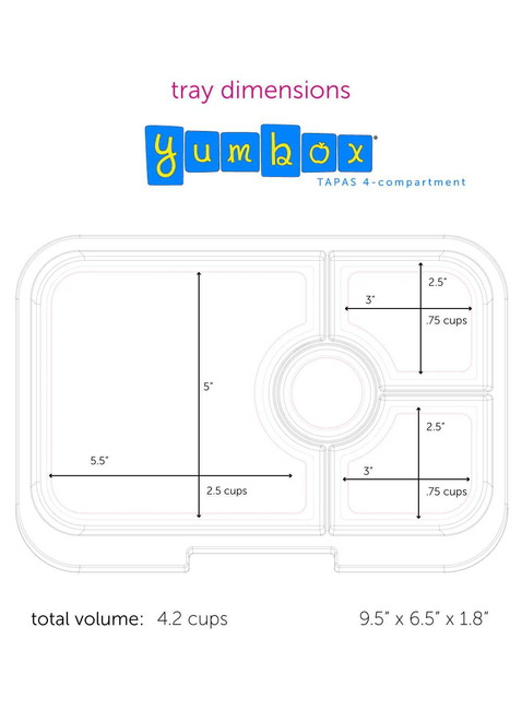 Lunchbox pojemnik na śniadanie XL Yumbox Tapas 4 - Seville purple / rainbow