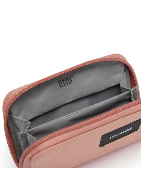 Portfel antykradzieżowy Pacsafe RFIDsafe Card Wallet - rose