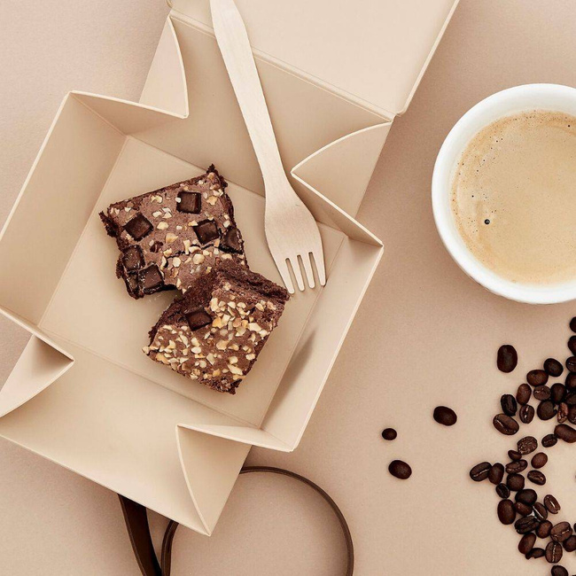 No.02 lunchbox składany z opaską Uhmm - mocca / black