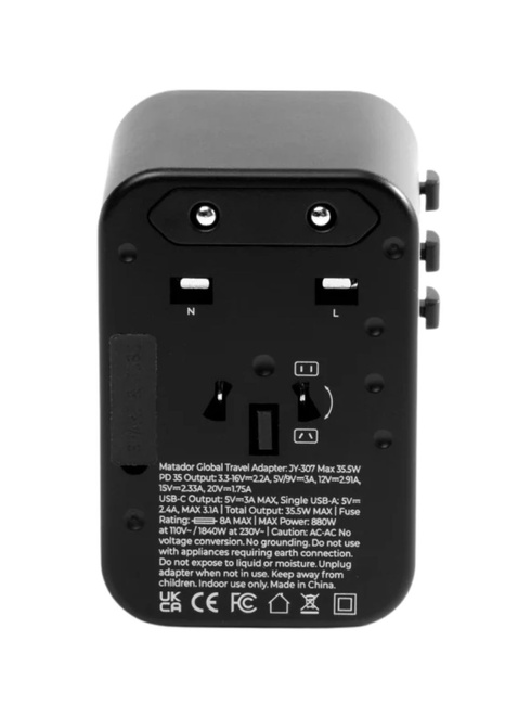 Adapter podróżny Matador Global Travel Adapter - black