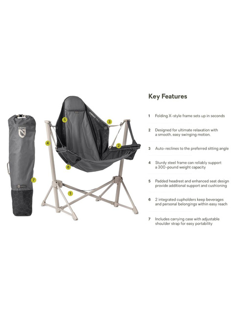 Krzesło turystyczne Nemo Stargaze™ EVO-X Folding Reclining Camp Chair - goodnight black